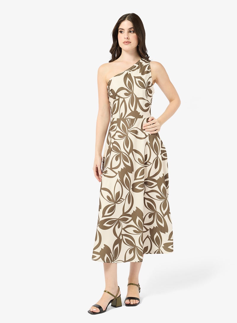 ELLA One Shoulder Printed Dress - Image 4
